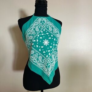 Teal Bandana Halter Top